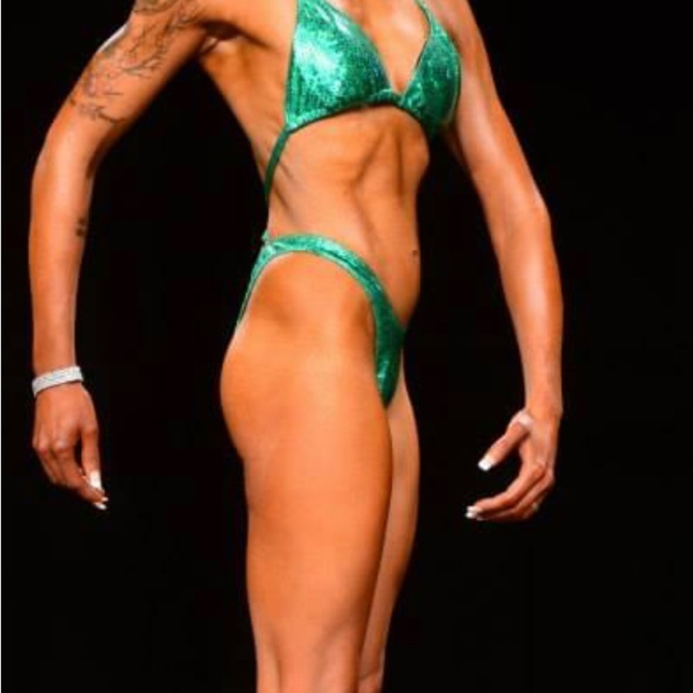 Gorgeous Emerald Green Figure/physique competition posing suit
